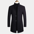 Men's Mandarin Collar Button-Up Coat