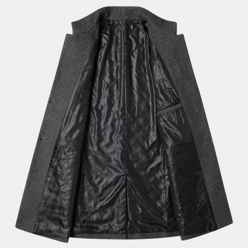 Men's Mandarin Collar Button-Up Coat