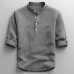 Men's Mandarin Collar Henley Shirt