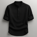 Men's Mandarin Collar Henley Shirt