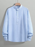 Men's Mandarin Collar Long Sleeve Shirt