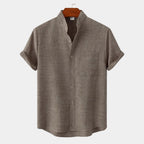Men's Mandarin Collar Pocket Shirt