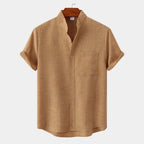 Men's Mandarin Collar Pocket Shirt