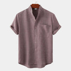 Men's Mandarin Collar Pocket Shirt