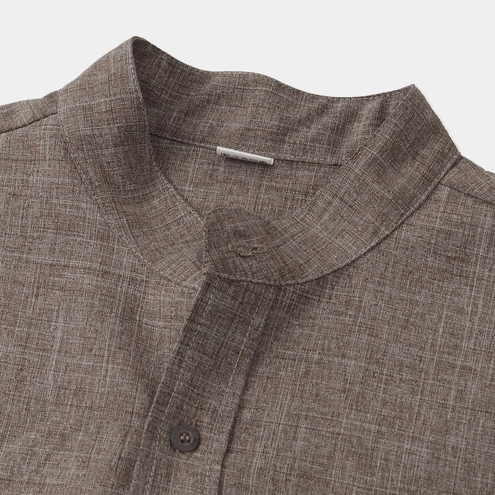 Men's Mandarin Collar Pocket Shirt