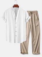 Men's Mandarin Collar Set