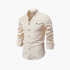 Men's Mandarin Collar Shirt and Cargo Shorts Set