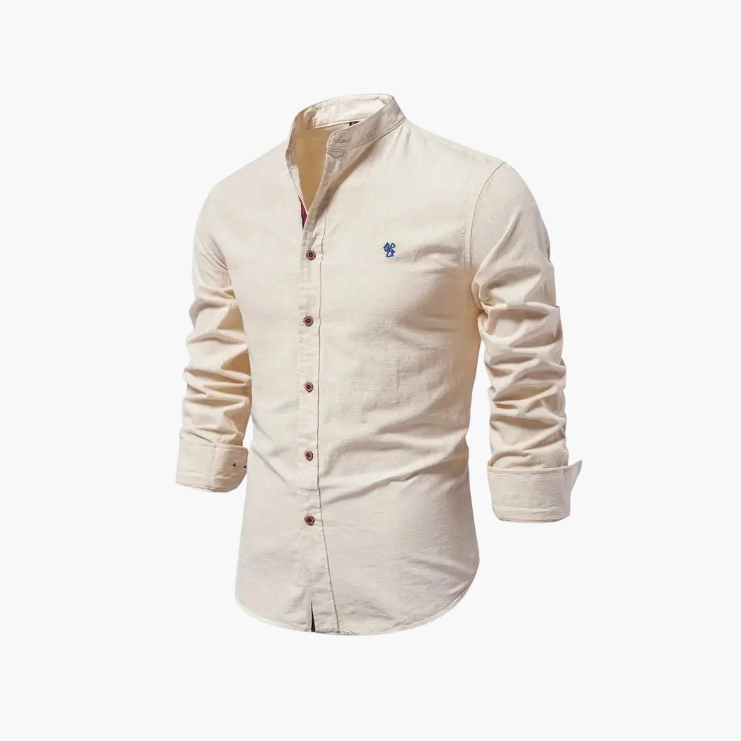 Men's Mandarin Collar Shirt and Cargo Shorts Set