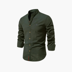 Men's Mandarin Collar Shirt and Cargo Shorts Set