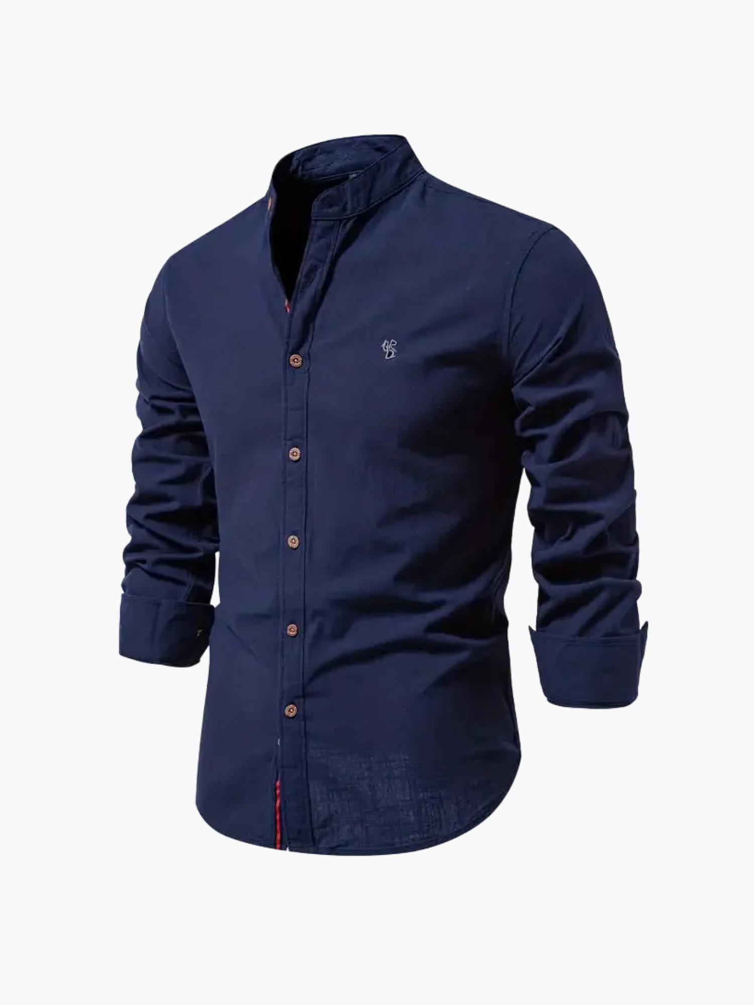 Men's Mandarin Collar Shirt and Drawstring Pants Set