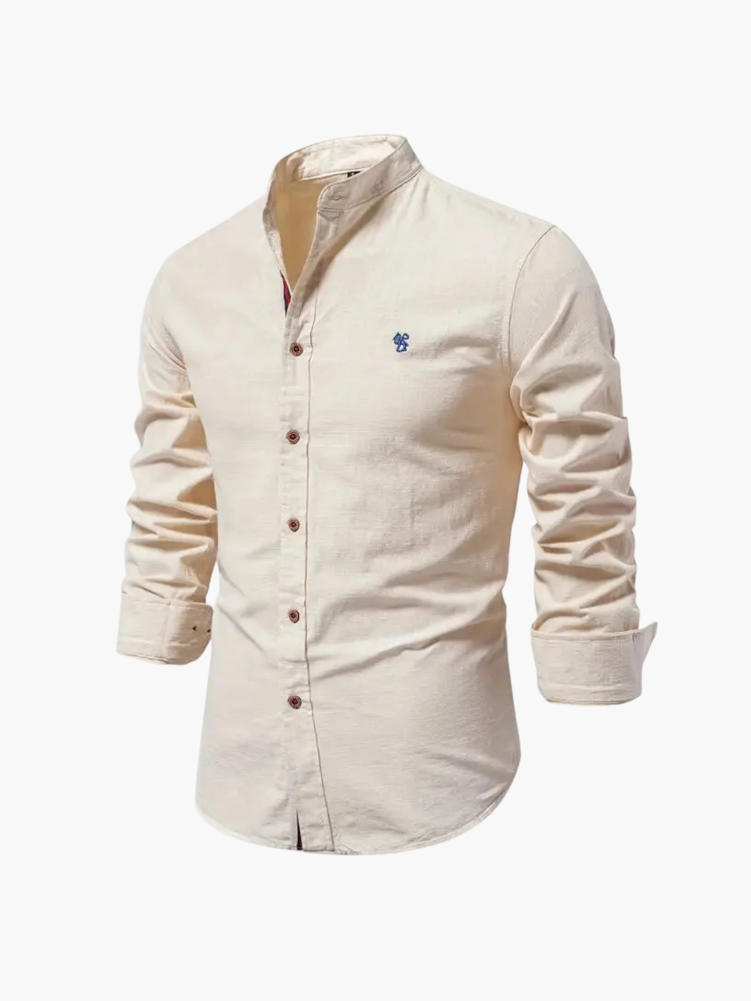 Men's Mandarin Collar Shirt and Pants Set
