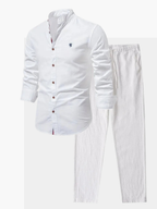 Men's Mandarin Collar Shirt and Pants Set