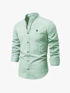 Men's Mandarin Collar Shirt and Pants Set
