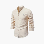 Men's Mandarin Collar Shirt and Pleated Shorts Set