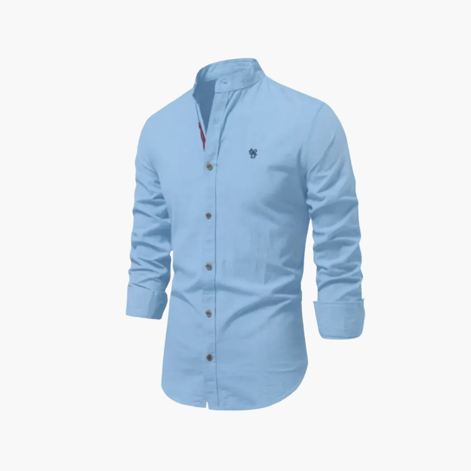 Men's Mandarin Collar Shirt and Pleated Shorts Set