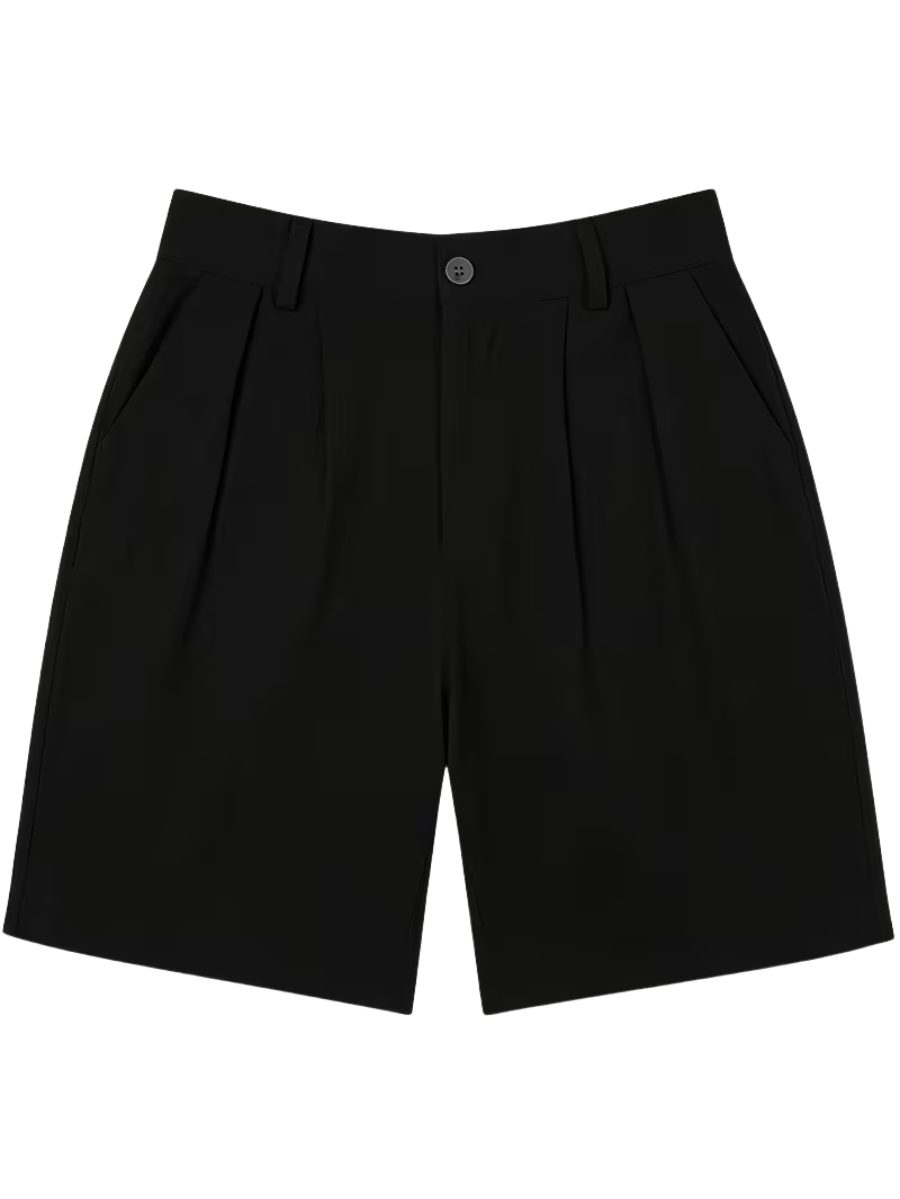 Men's Mandarin Collar Shirt and Shorts Set