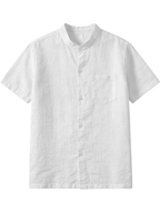 Men's Mandarin Collar Shirt and Shorts Set