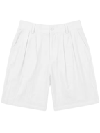 Men's Mandarin Collar Shirt and Shorts Set