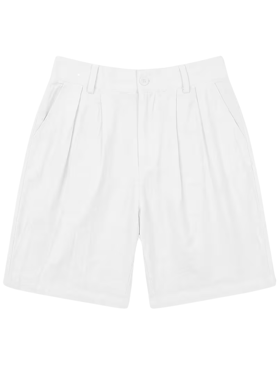 Men's Mandarin Collar Shirt and Shorts Set