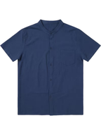 Men's Mandarin Collar Shirt and Shorts Set