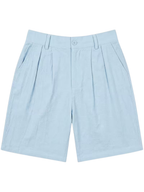 Men's Mandarin Collar Shirt and Shorts Set