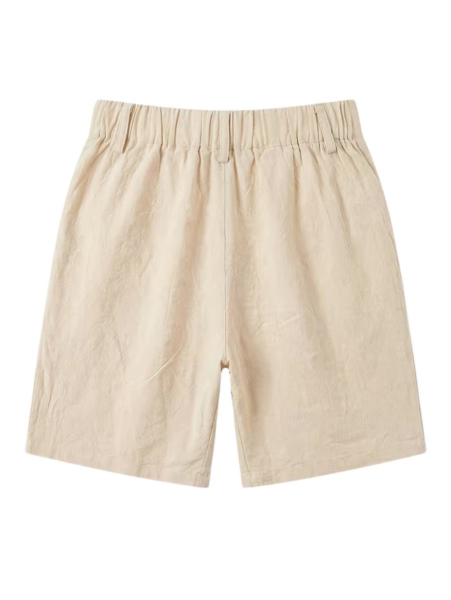 Men's Mandarin Collar Shirt and Shorts Set