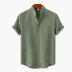 Men's Mandarin Shirt and Pleated Shorts Set