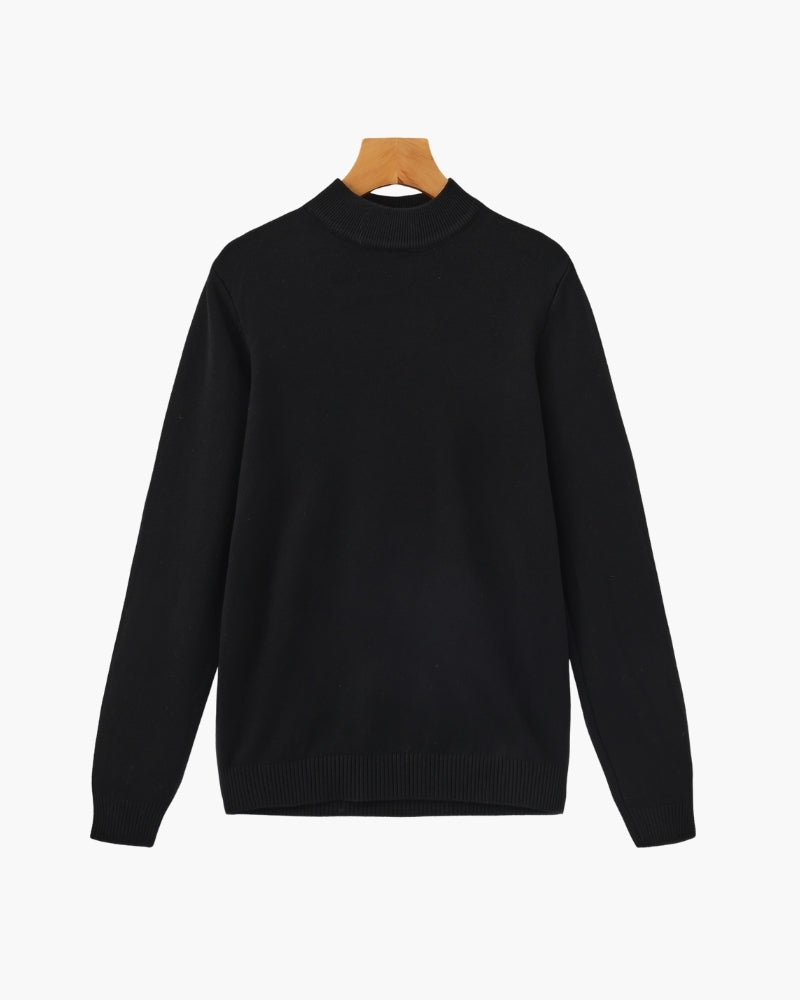 Men's Mock Neck Pullover Sweater