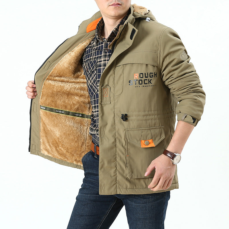 Men's Multi-Pocket Hooded Parka