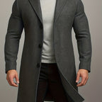 Men's Notch Collar Buttoned Overcoat