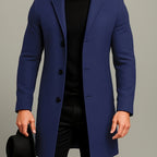 Men's Notch Collar Buttoned Overcoat