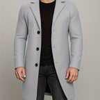 Men's Notch Collar Buttoned Overcoat