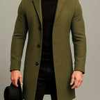 Men's Notch Collar Buttoned Overcoat