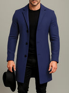 Men's Notch Collar Buttoned Overcoat