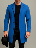 Men's Notch Collar Buttoned Overcoat