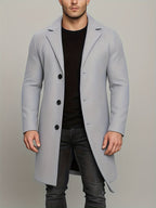 Men's Notch Collar Buttoned Overcoat