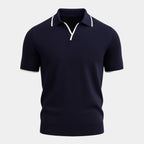 Men's Open Collar Knit Polo Shirt