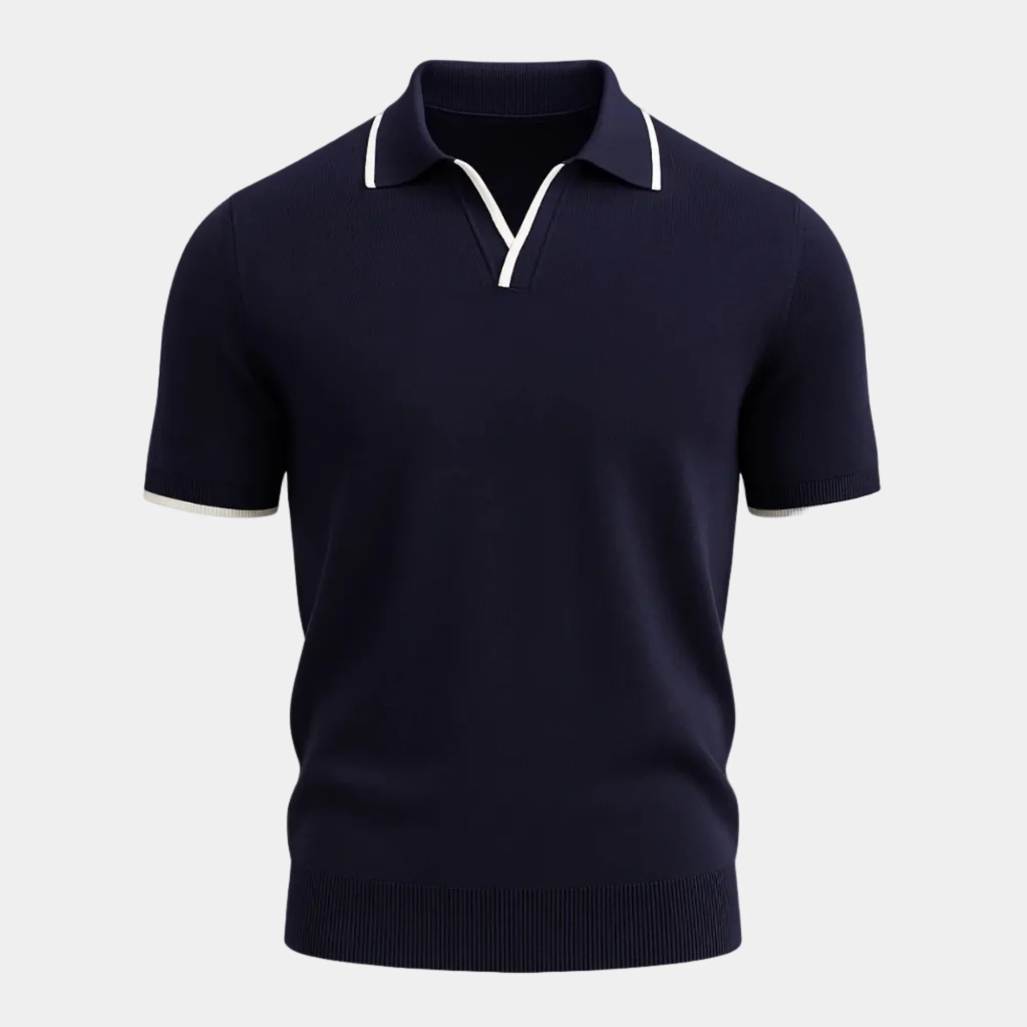Men's Open Collar Knit Polo Shirt