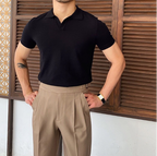 Men's Open Collar Knit Polo Shirt