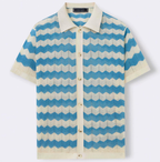 Men's Open-Knit Button-Up Shirt