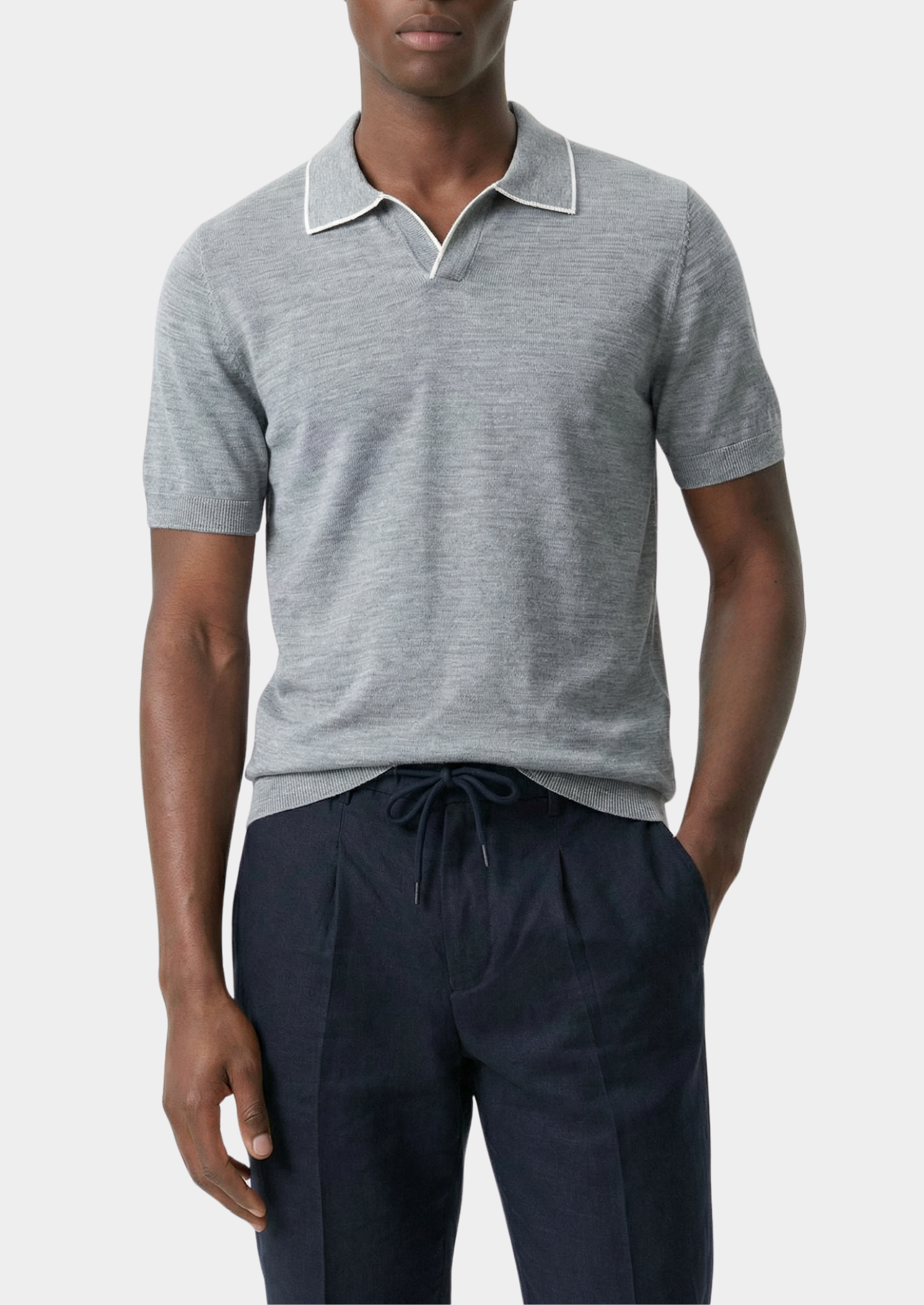 Men's Open Placket Polo Shirt
