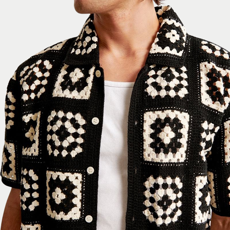 Men's Openwork Shirt Set
