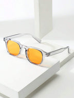 Men's Oval Frame Tinted Sunglasses