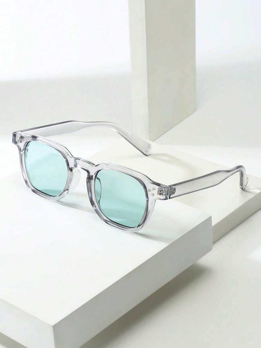 Men's Oval Frame Tinted Sunglasses