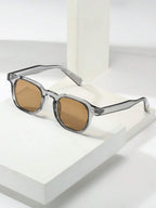 Men's Oval Frame Tinted Sunglasses