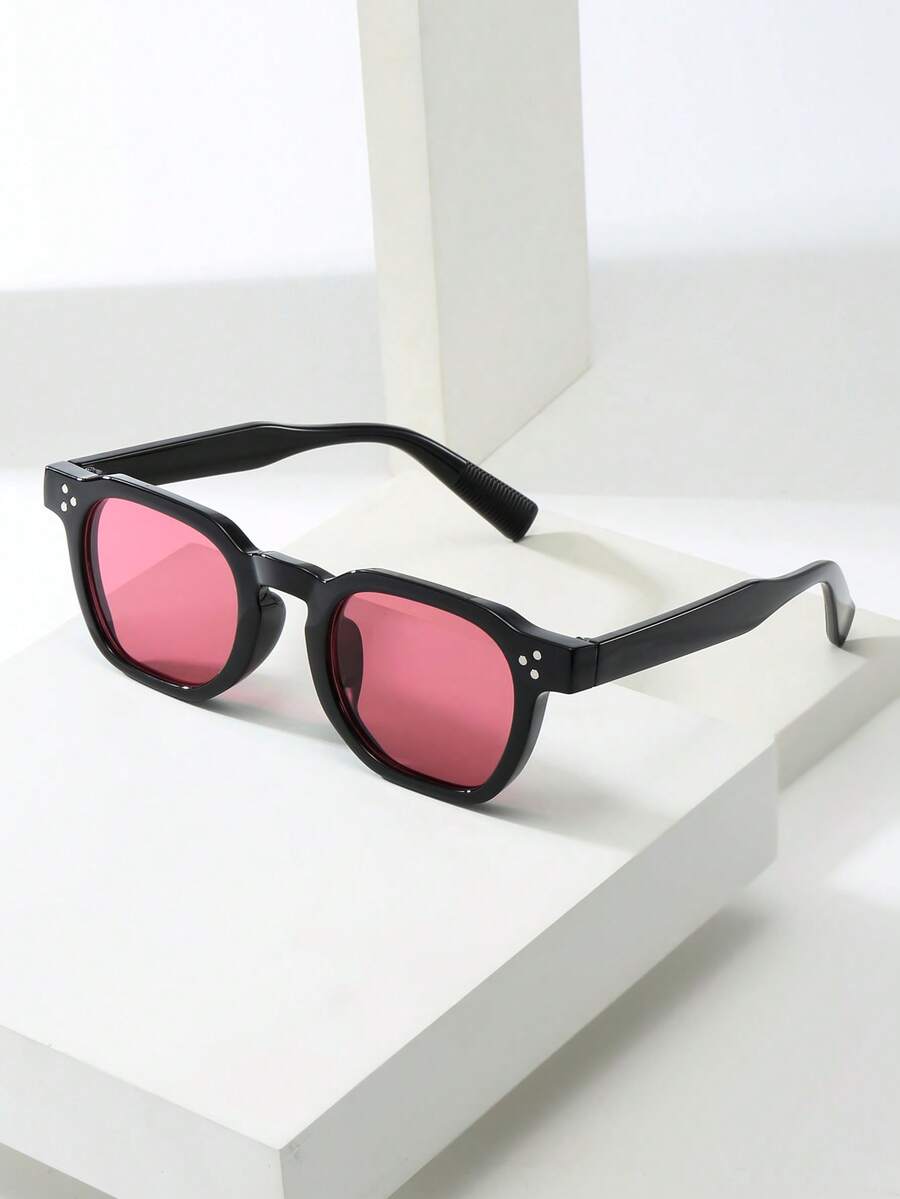 Men's Oval Frame Tinted Sunglasses