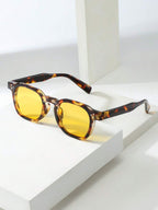 Men's Oval Frame Tinted Sunglasses