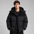 Men's Oversized Full-Zip Hooded Puffer Jacket