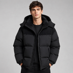 Men's Oversized Full-Zip Hooded Puffer Jacket