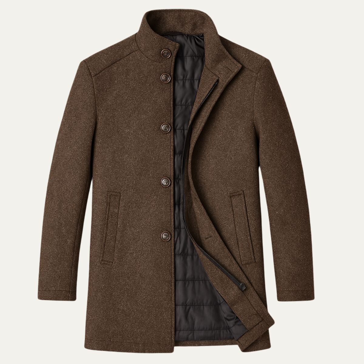 Men's Padded Mock Neck Coat